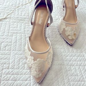 Bella Belle White Lace Wedding Shoes 7.5